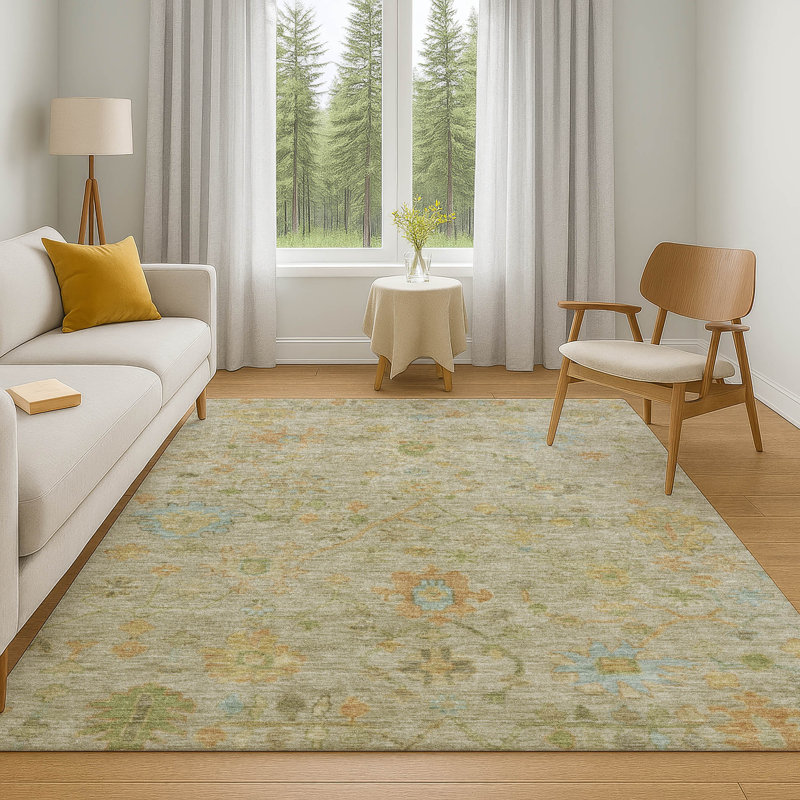 Premium Machine Washable Mayfield AMF1930 Global Rug, Rectangle 9' x 12'