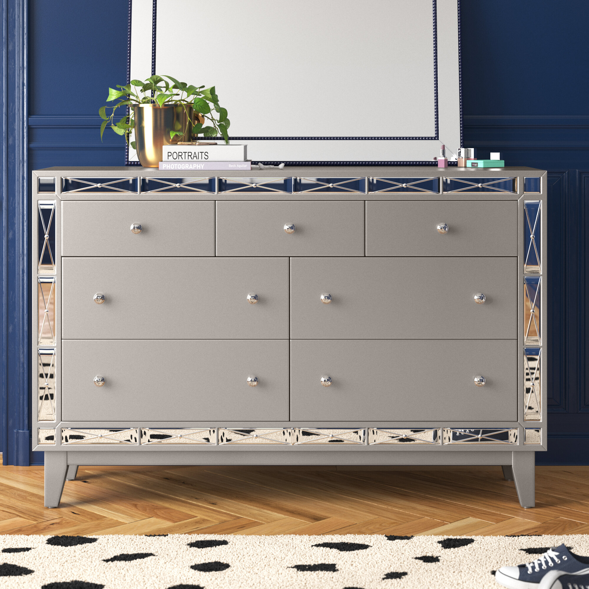 Larissa 7 Drawer Dresser with Mirror Etta Avenue Teen