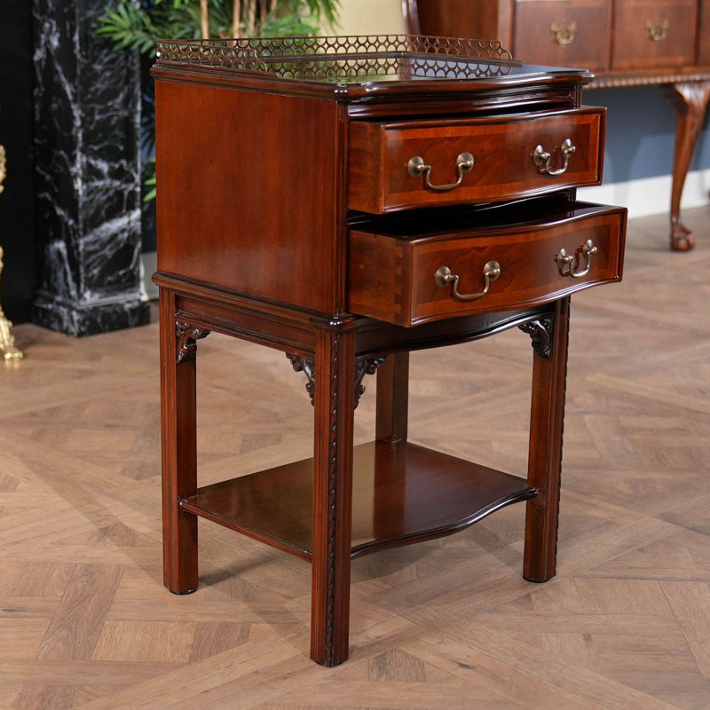 Solid Wood 2 - Drawer End Table