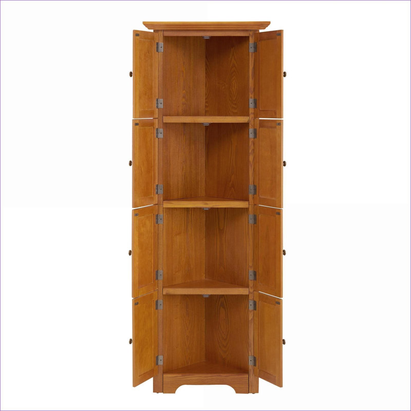 Elegant Corner Cabinet with Ample Storage and Durable Design for Modern Living Spaces, Oak