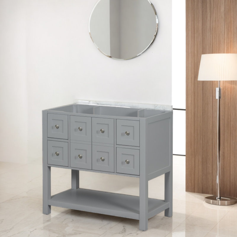 Base de meuble-lavabo simple 35,6 po seulement, Gris
