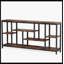 Console industrielle avec tablettes de rangement, table d'appoint étroite pour le salon-1637138932