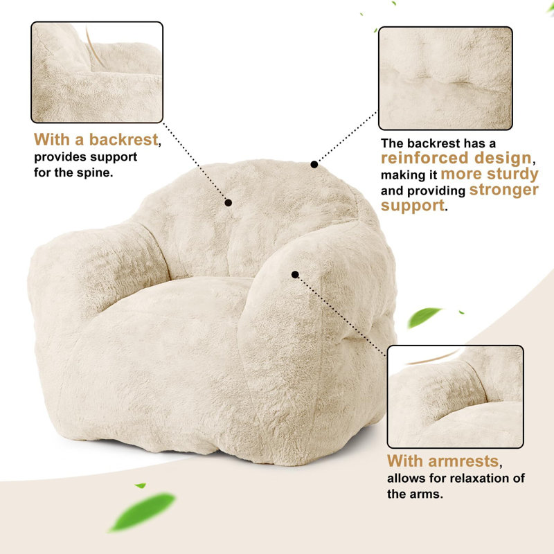 Aryanna 39 de large, Fausse fourrure beige