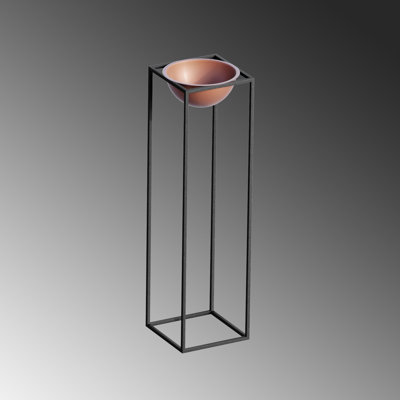 Becontree Elegant Decorative Pot, Black & Copper, 10.2 x 31.5 x 10.2 inches | 100% Metal Construction, Weight: 4.0 lbs | No Installation Required, Perfect for Indoor & Outdoor Use, Stylish and Durable Home Accent