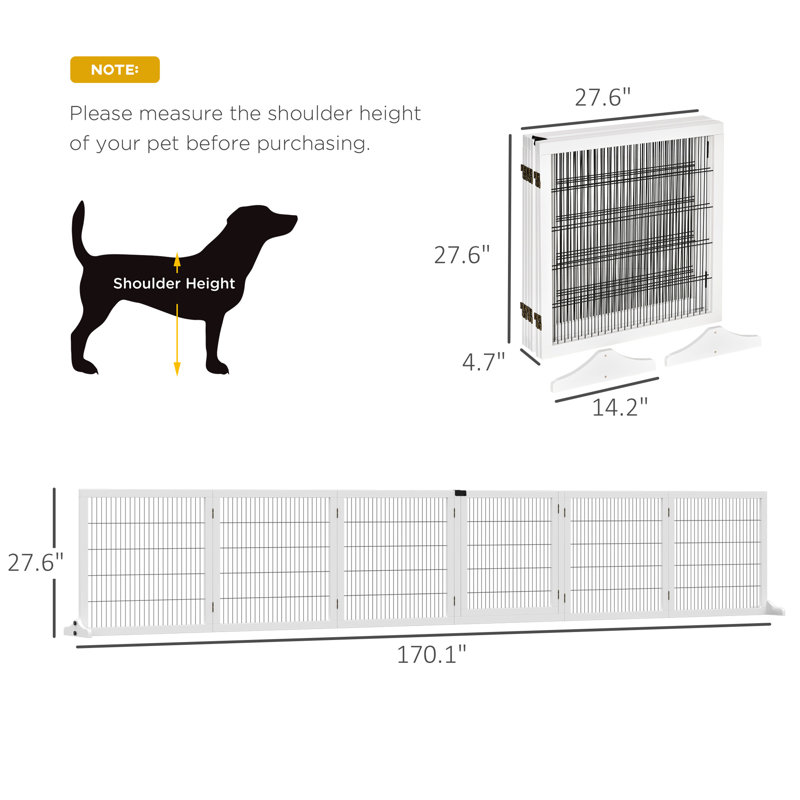 Sauer Free Standing Pet Gate With Door,wood, White
