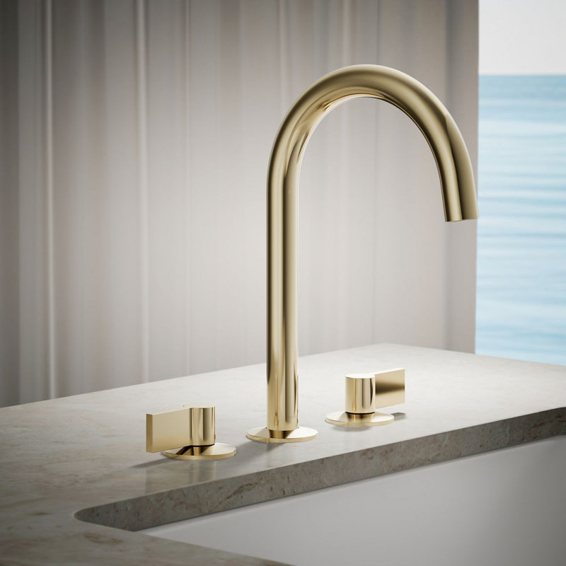 Components Deck-Mount Bath Spout With Tube Design, Gold