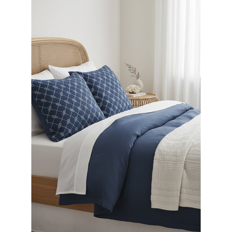 Printed Pillows Linen Pillow Cover, Blue, Rectangle 28" H x 36" W, Pillow Cover Only - No Insert