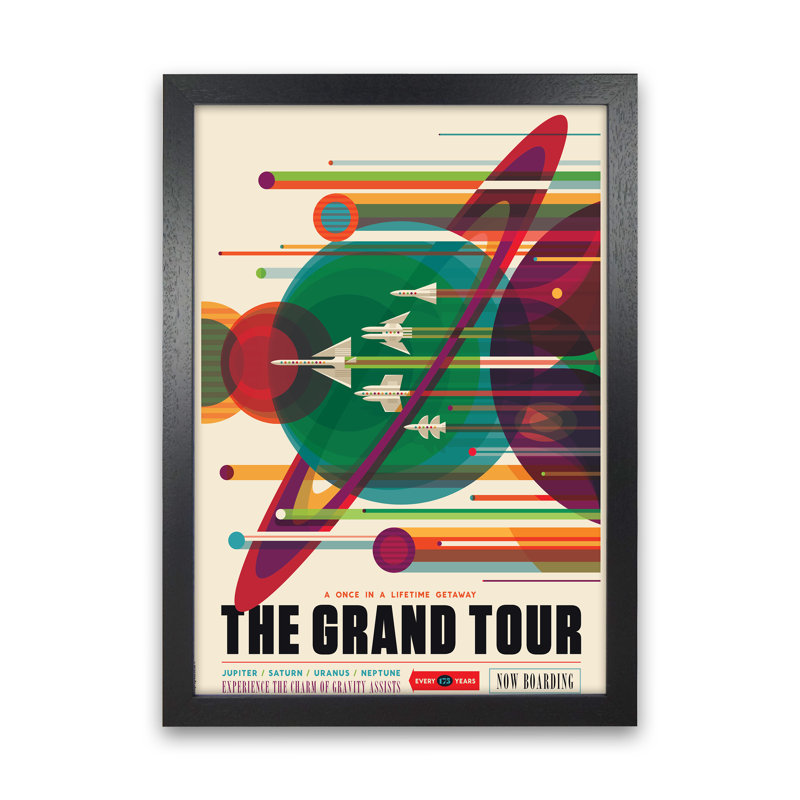 Grand Tour - Print, 30cm H x 21cm W x 3cm D, Black Framed