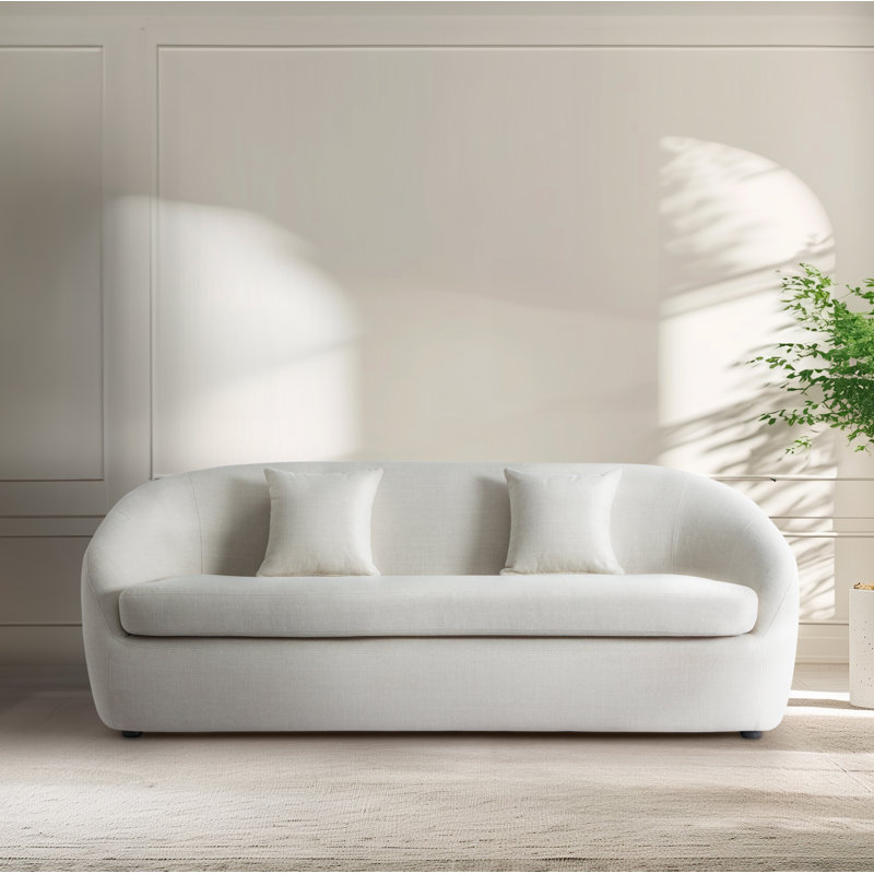 Stargazer Upholstered 81'' Sofa, Luxe Cream Basketweave