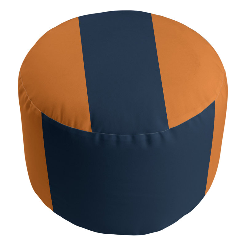 Repose-pieds cubique rond à rayures 20,5", Orange / bleu / orange