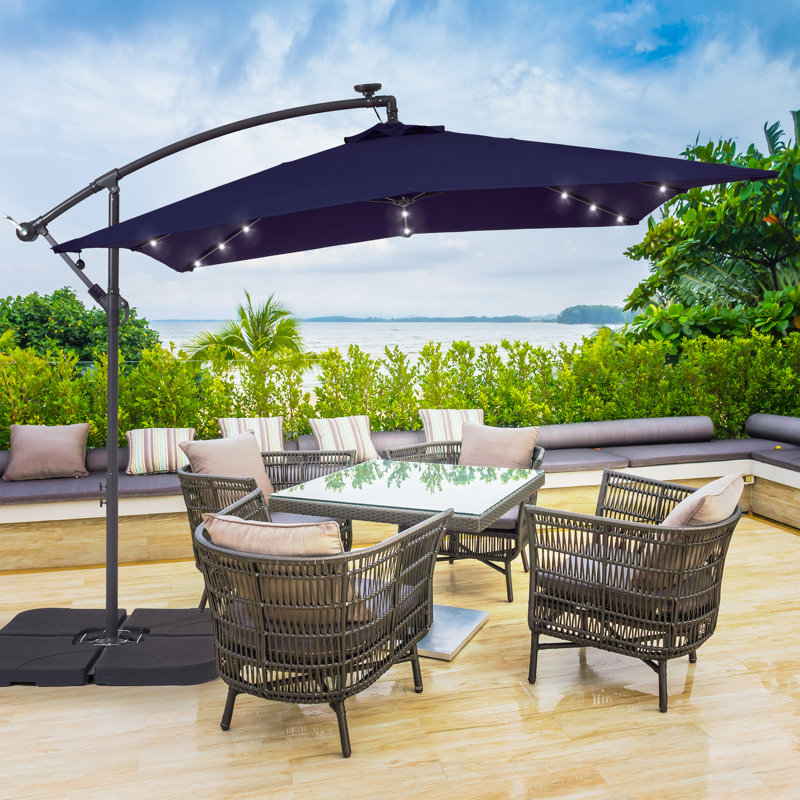 Parasol en porte-à-faux 98,4 po Dailan, Bleu marine