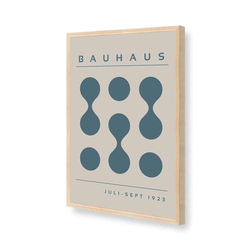 Tempête de Bauhaus bleu, impression I, Reproduction encadrée sans passe-partout, Érable brut, H 11 po x l 9 po