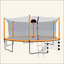 Trampoline 16 pi avec pompe et échelle pour panier de basketball (enceinte de sécurité intérieure) avec but de soccer orange