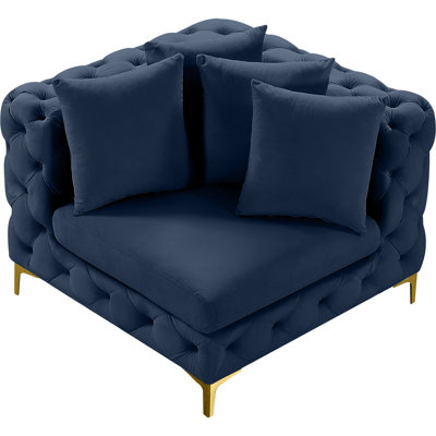 Tremblay 39" W Wide Tufted Velvet Armchair
