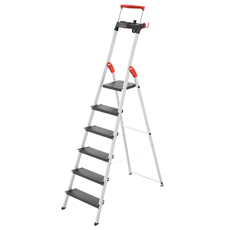 Hailo L100 6 Step Aluminum Lightweight Folding Step Ladder