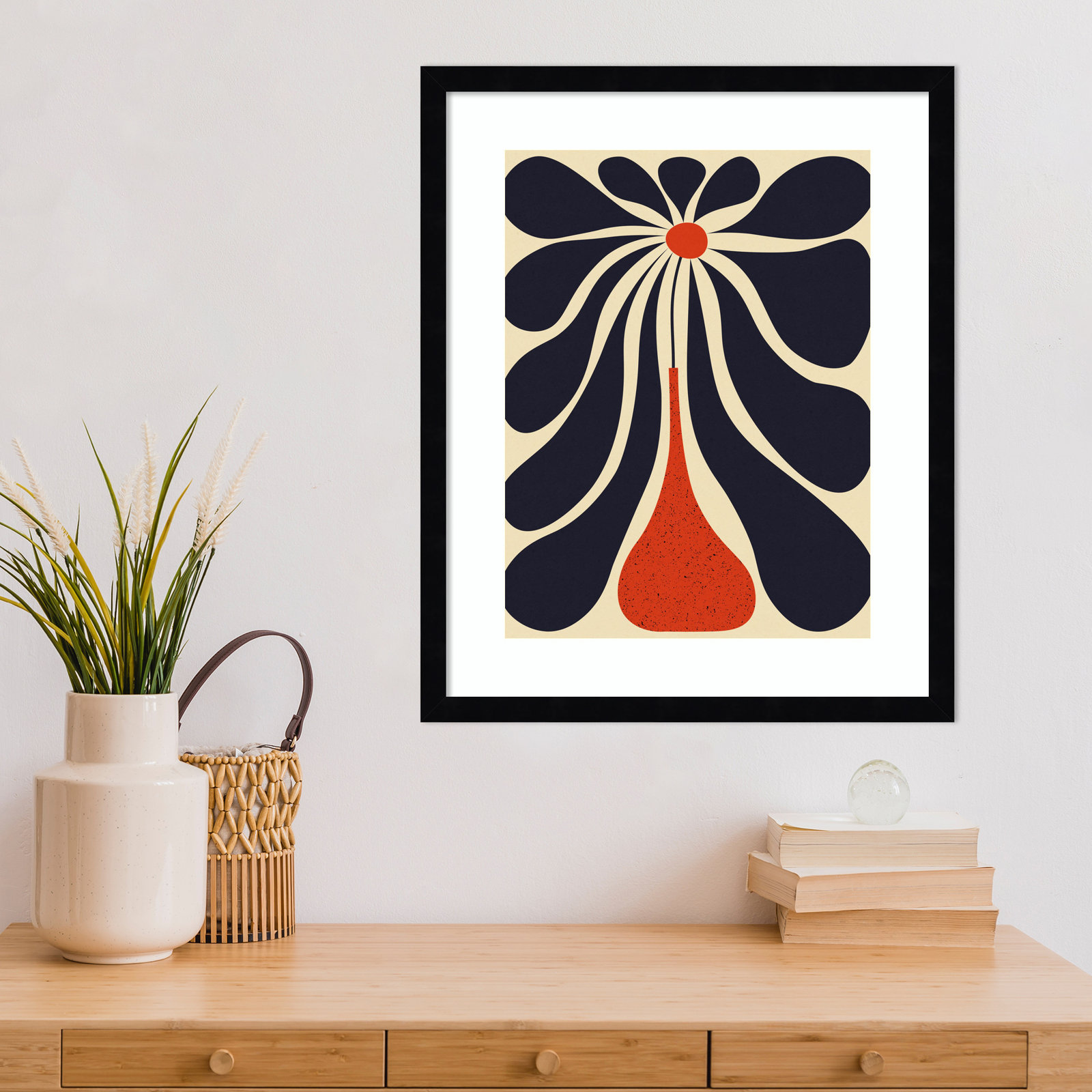 Lazy Flower Print by Alisa Galitsyna, Black Framed, 21" H x 17" W