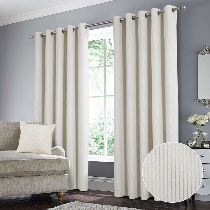 Rylaey Blackout Curtain Pair, Cream, 229cm Width x 274cm Drop