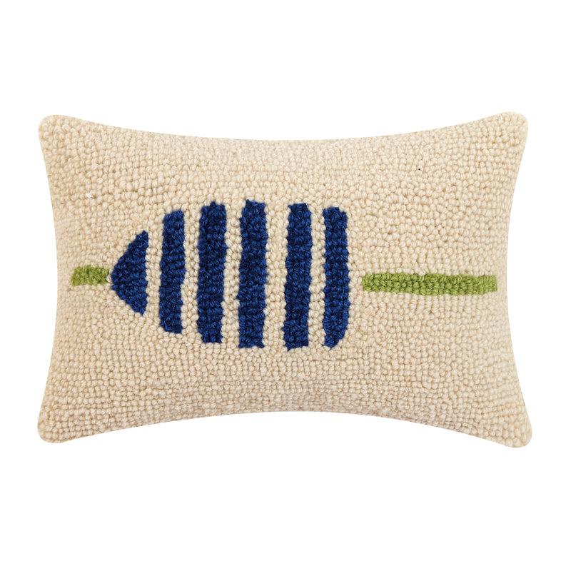 Housse et insert de coussin rectangulaire en laine Coastal, Bouée