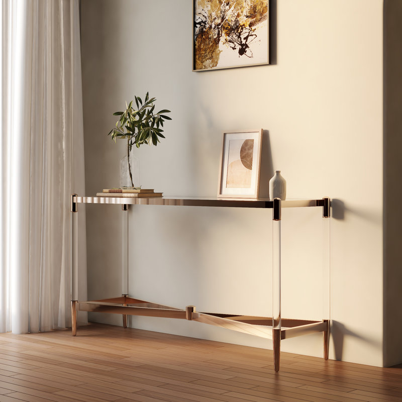 Rolands 52'' Glass Top Console Table