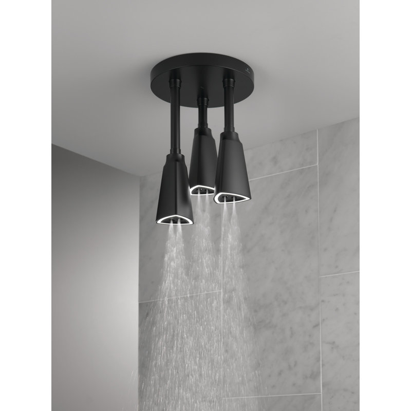 Pendant Full Rain Fixed Shower Head, Matte Black