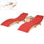 Kenitra Outdoor Eucalyptus Wood Chaise Lounge , Cushion Included