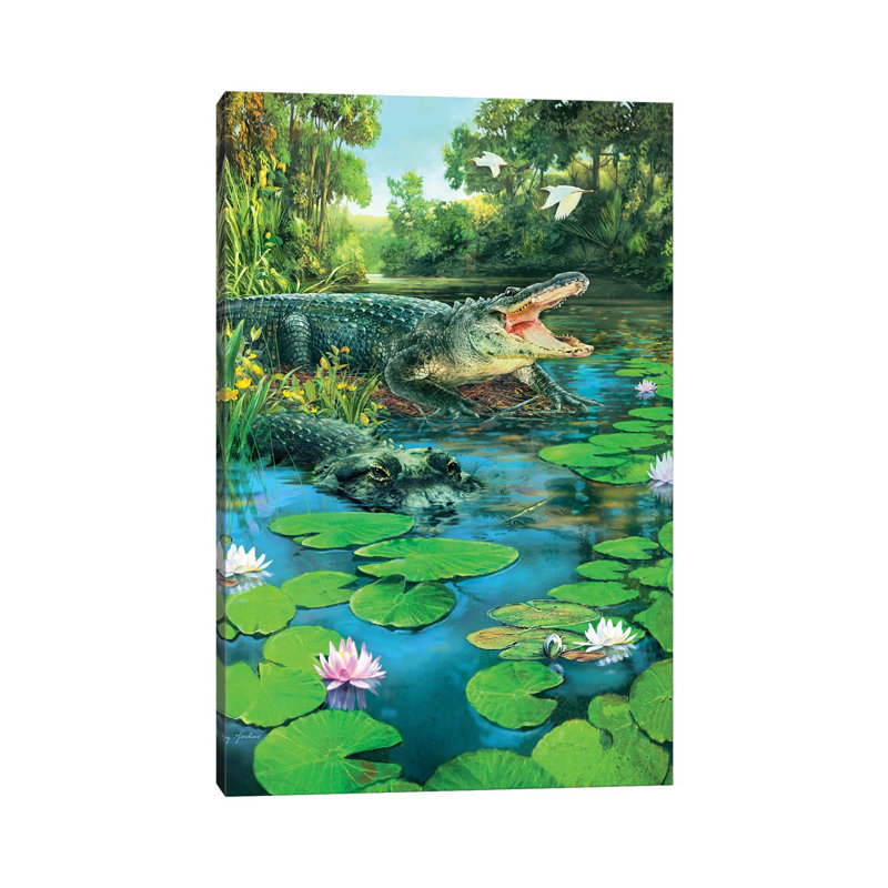 «Alligators» par Greg and Company, impression sur toile tendue, H 26 po x l 18 po x 1,5 po
