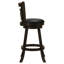 Tabourets de bar pivotants Cappuccino - Finition en bois, rembourrage noir et repas tendance à 2 hauteurs, siège pour