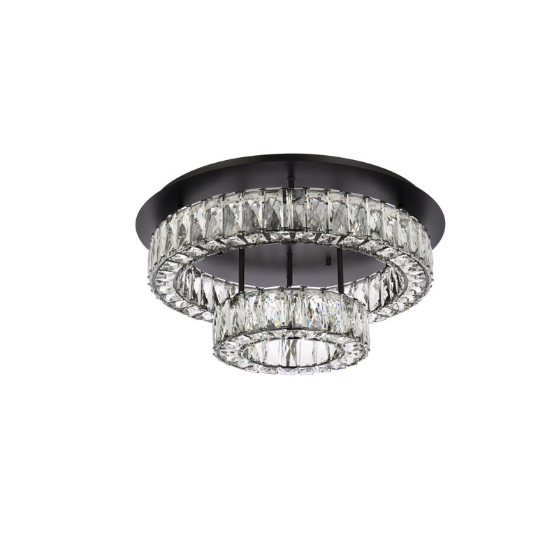 Plafonnier encastré à DEL 17,7 po Bodell, Noir, H 10 po x l 22 po x P 22 po, 36
