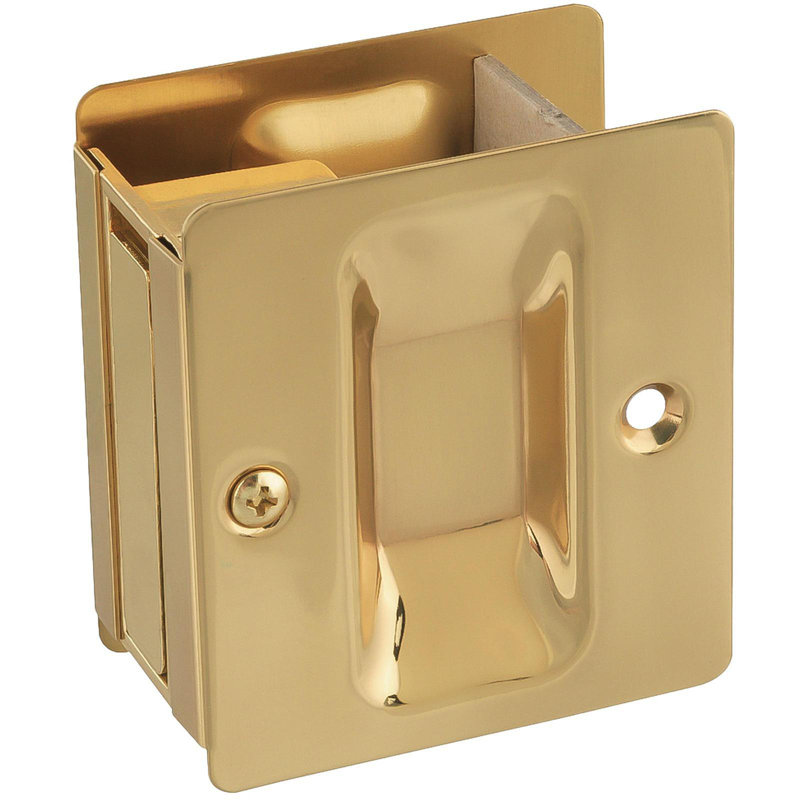 V1950 Verrou de porte de couloir et de porte de placard, H 1,6 po x l 3,7 po x P 5,6 po, Laiton massif