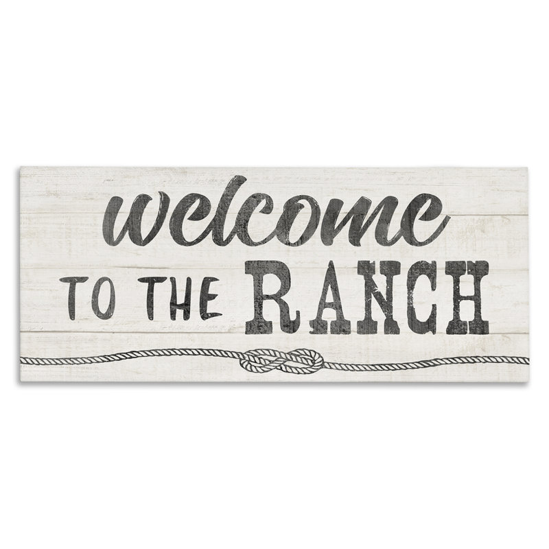 «Welcome to Ranch», art mural en toile rustique par CAD Designs, H 10 po x l 24 po