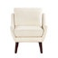 Fauteuil d'appoint beige contemporain avec revêtement en chenille, structure en contreplaqué, pieds en bois massif, coussins réversibles, housses amovibles, rembourrage en mousse haute densité pour un espace confortable.
