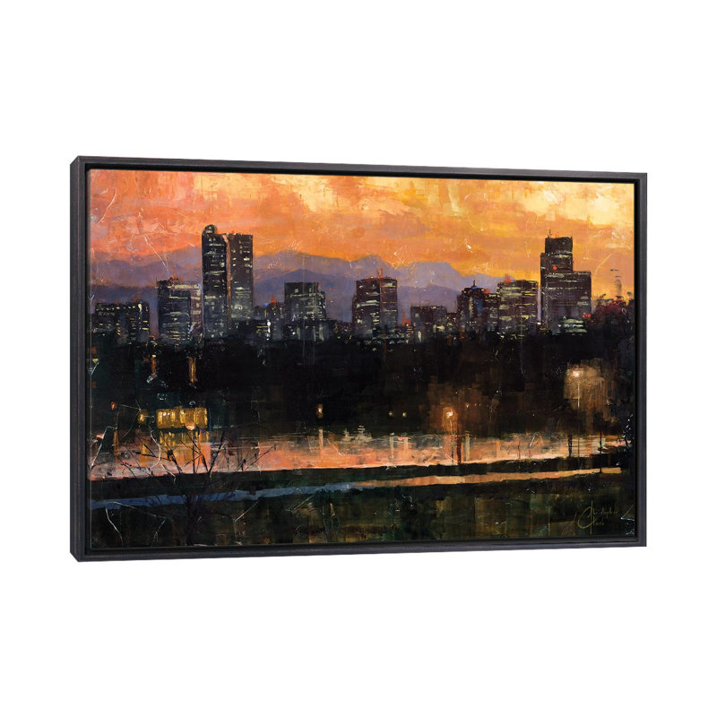 «Denver Skyline from City Park III» par Christopher Clark, reproduction d'art, H 18 po x l 26 po x P 1,5 po