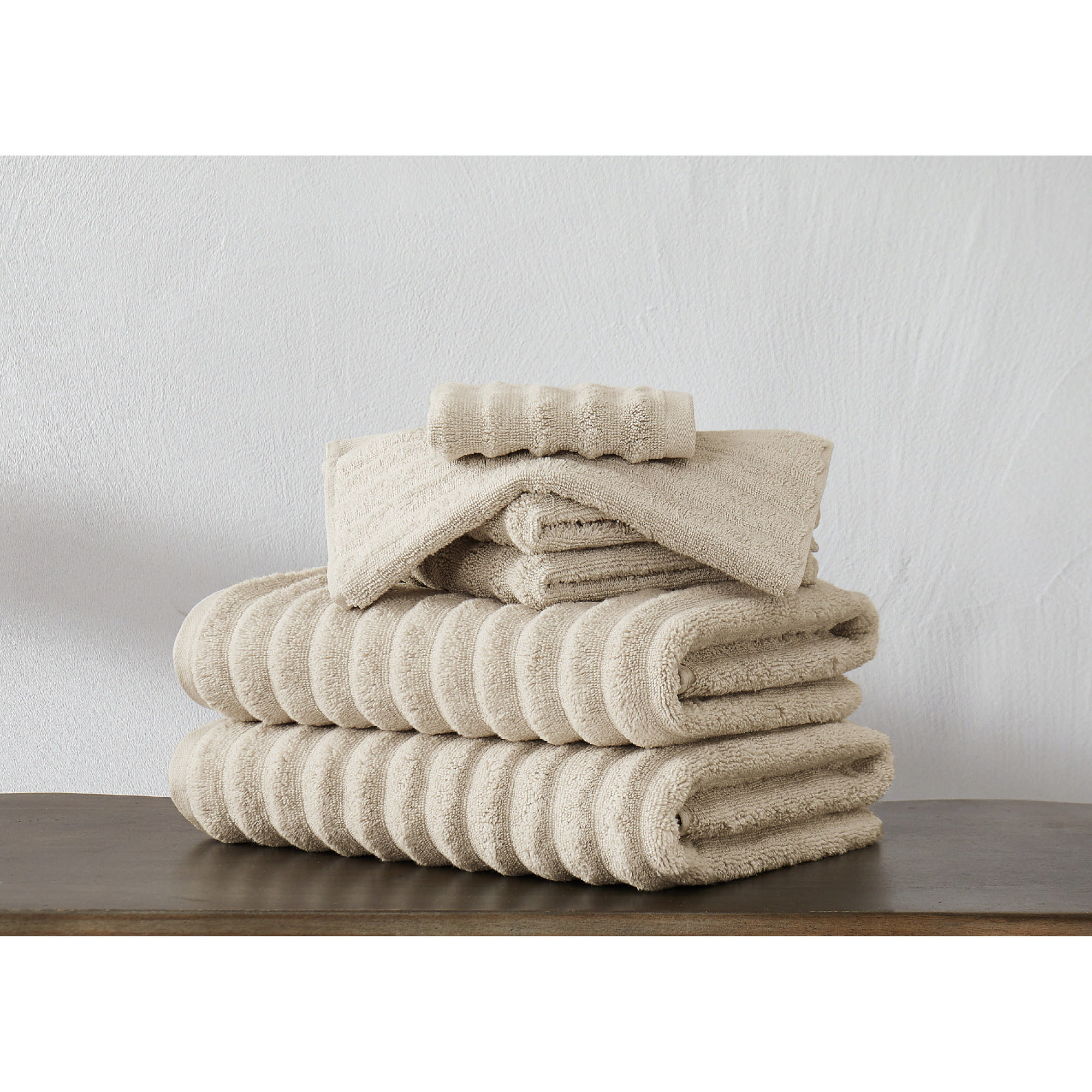  Zero Twist 6 Piece Towel Set, Beige