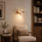 Travertine & Walnut Adjustable LED Wall Sconce