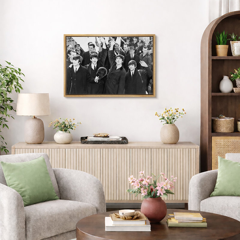 «The Beatles arrivée foule scène», photos de salon, impression sur toile, impression numérique sur toile encadrée.
