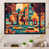 Toile avec cadre flottant noir