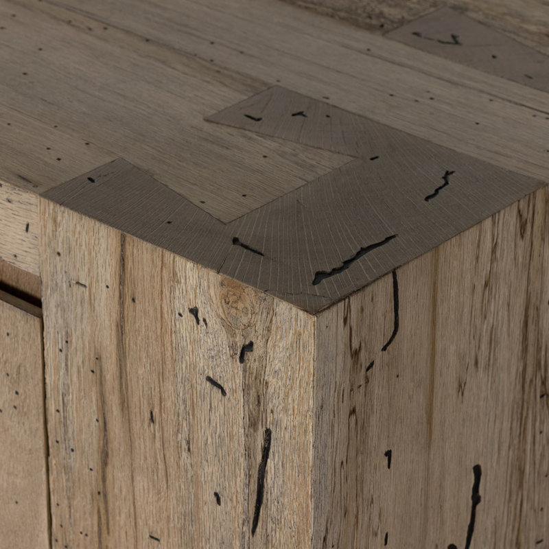 Buffet large de 94,5 po Trumann, Bois de chêne patiné rustique