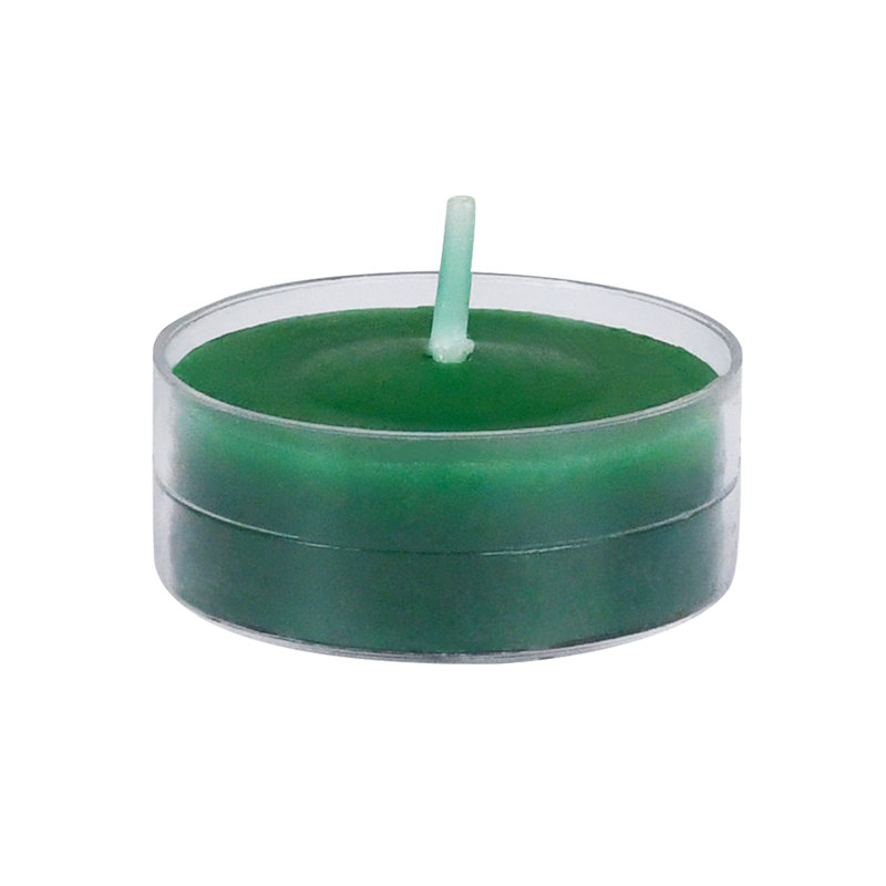 Bougie photophore sans parfum, Vert forêt, Ensemble de 50