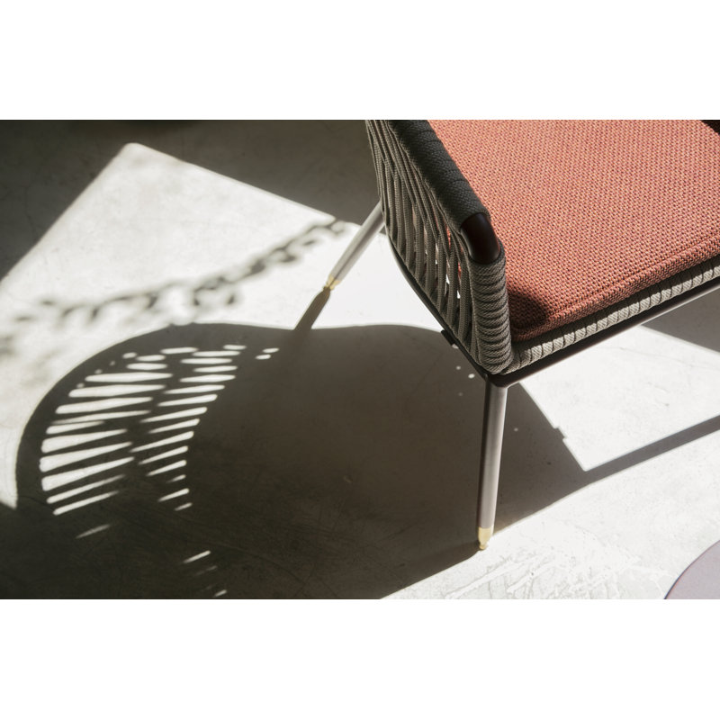 Summer Outdoor Dining Armchair, Bronze/Brass, Camellion Flat Ropetek