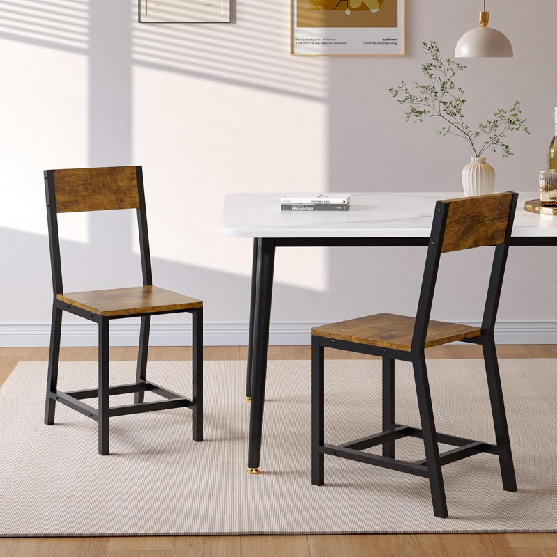 45cm H Metal Parsons Chair in Brown