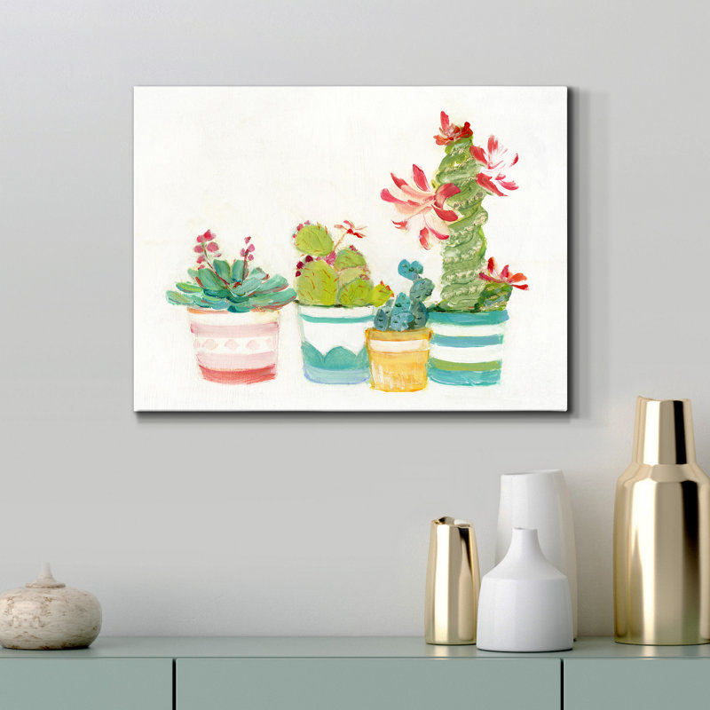 Cactus conglomérat III - impression sur toile tendue, H 36 po x l 24 po x P 1 po