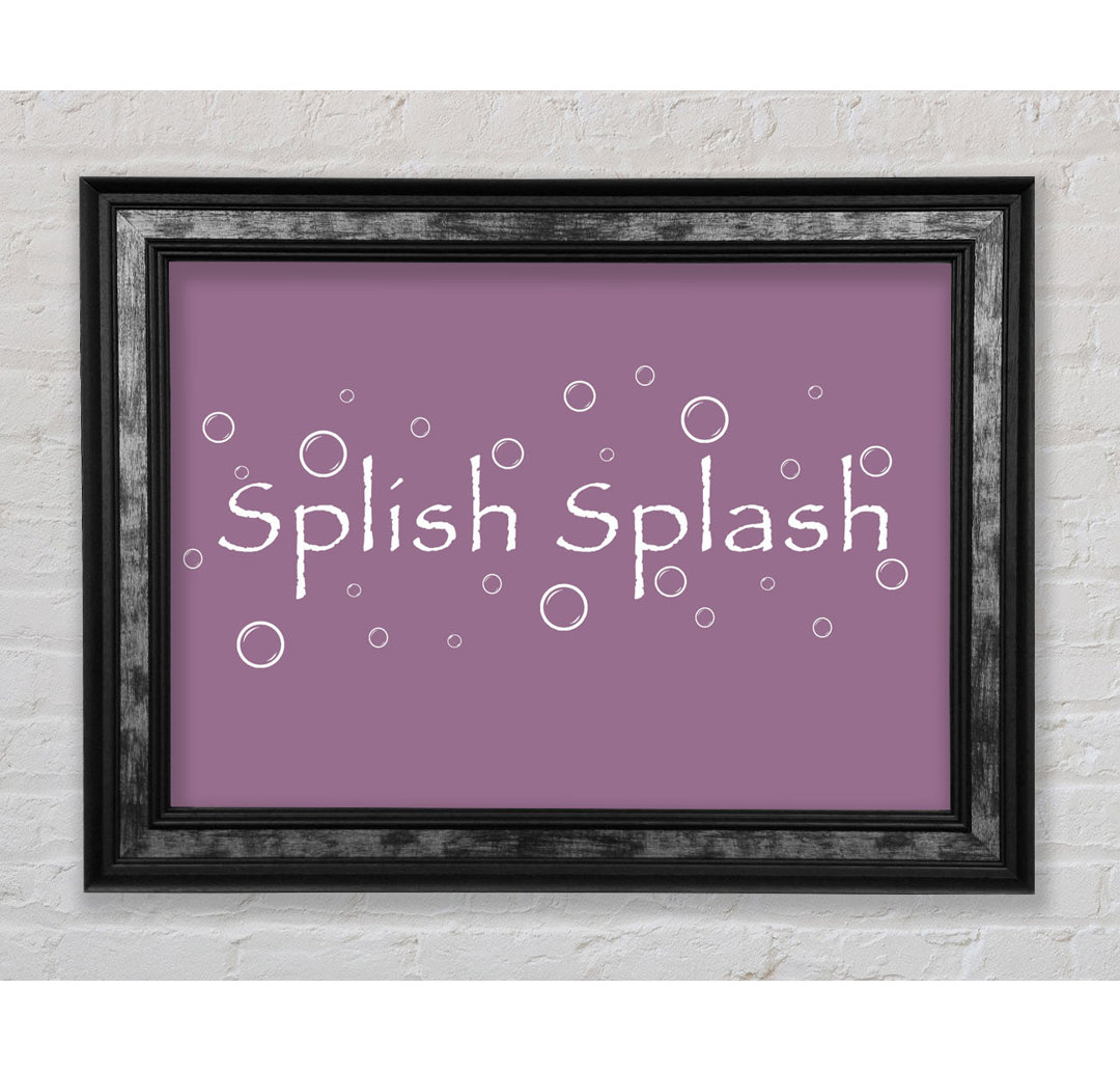 Badezimmer Zitat Splish Splash Badezimmer Vivid Pink - Einzelner Bilderrahmen Typografie