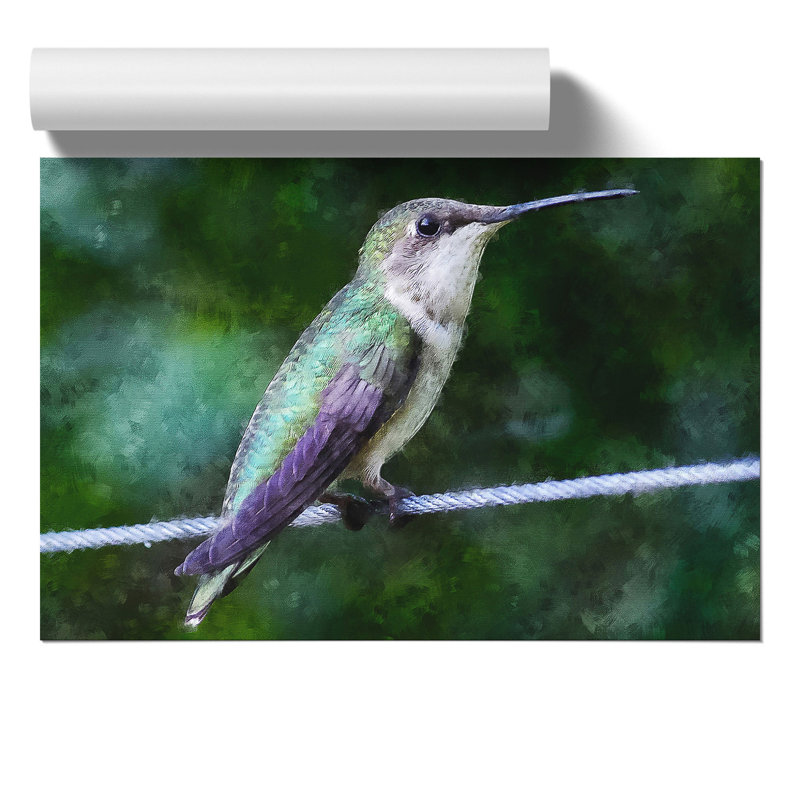 Hummingbird Painting - Frameless Print, 42cm H x 59cm W x 0.1cm D