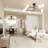 Surjit 8 - Light Sputnik Modern Linear Chandelier With Milky White Glass Shade-809918848