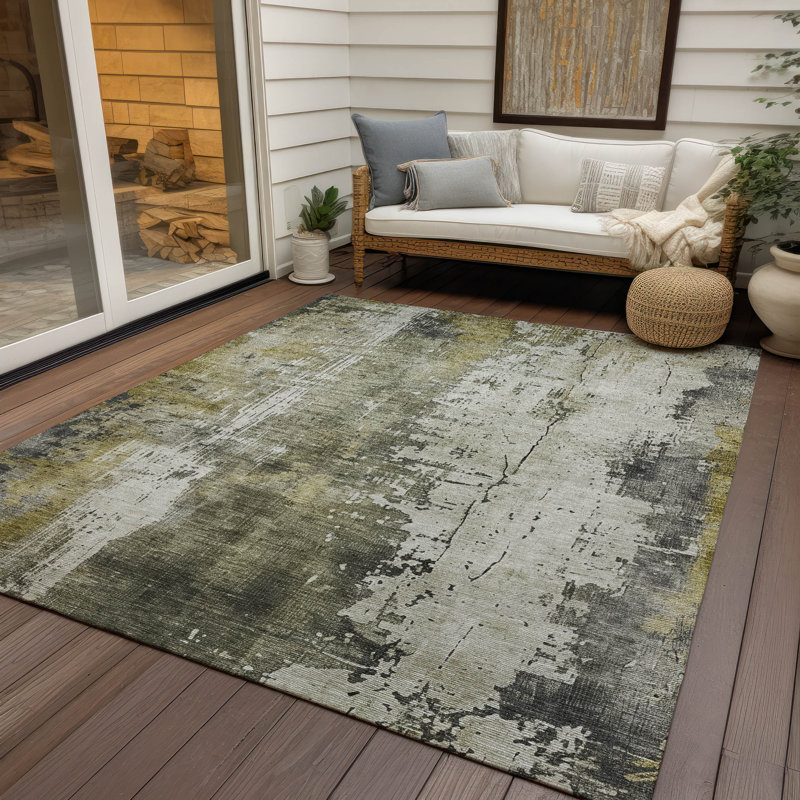 Tapis intérieur / extérieur gris Fyerra, 8 pi x 10 pi