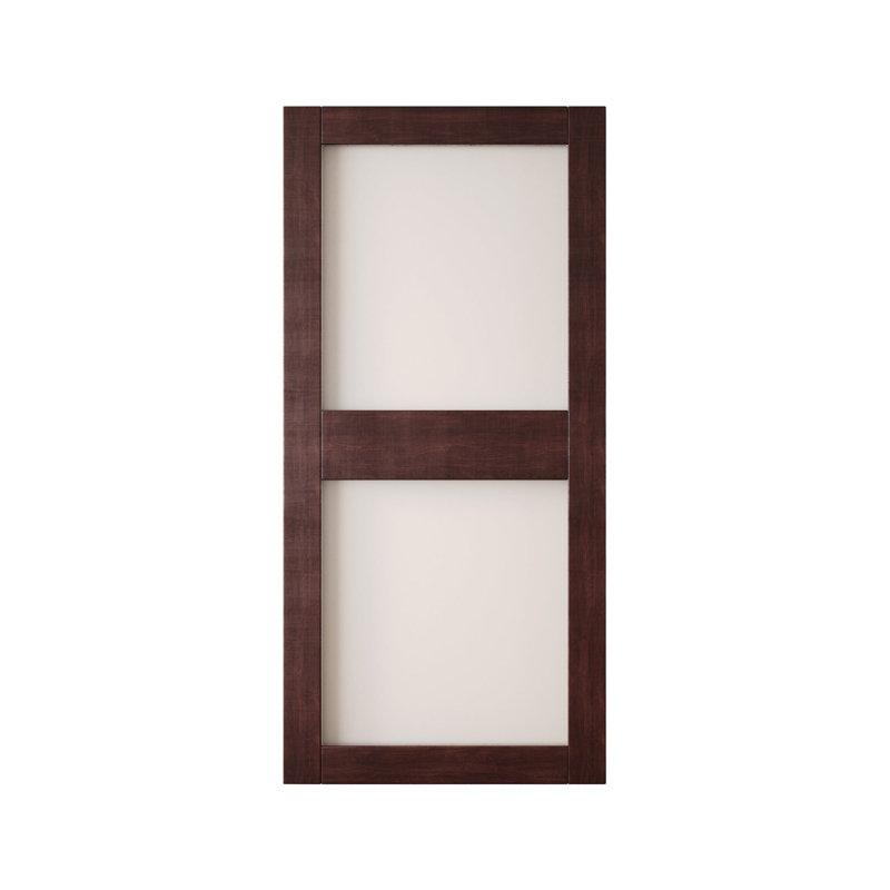 Porte de grange coulissante en bois massif non assemblé fini 50 x 84 de couleur acajou rouge 2 pièces seulement