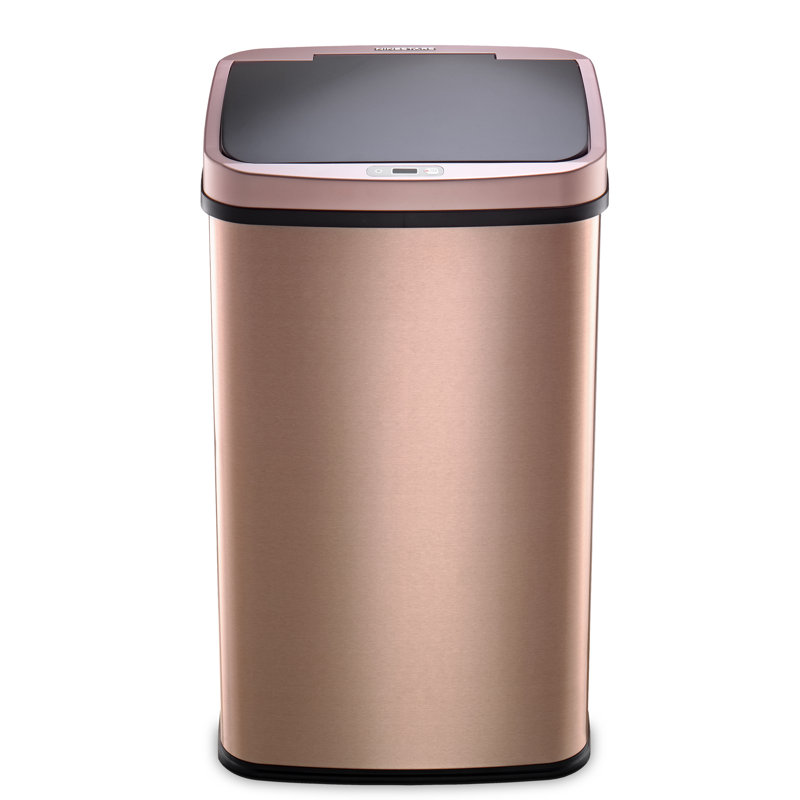 Nine Stars 13.2 Gallon Stainless Steel Motion Sensor Trash Can, Copper