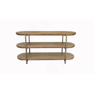 Élégante console avec tablettes de rangement et caractéristiques en métal, parfaite pour les couloirs, près des murs ou derrière les canapés