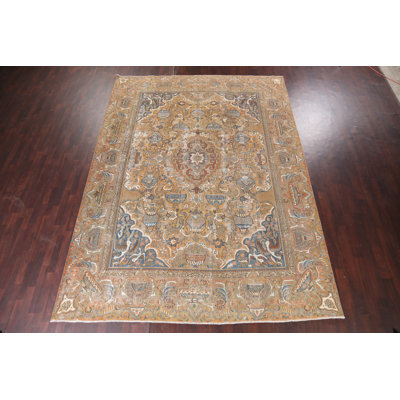 Raisean One-of-a-Kind 9'6" X 12'9" Wool Area Rug in Gold