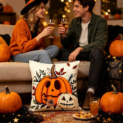 Halloween Decor Halloween Ghost Pumpkin Pillow CoversDigital Printing Spooky Throw Pillow Cases Festive  Cushion Covers Soft  Home Decor For Sofa Bedroom I